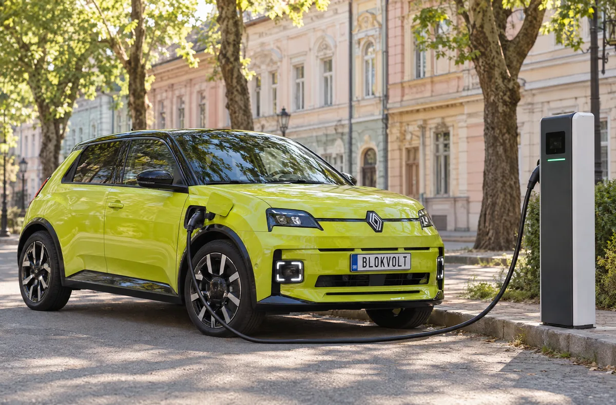 Električni automobil se puni na javnom punjaču