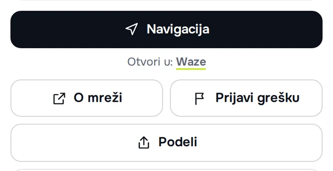 Dugme „Prijavi grešku“ na kartici punjača